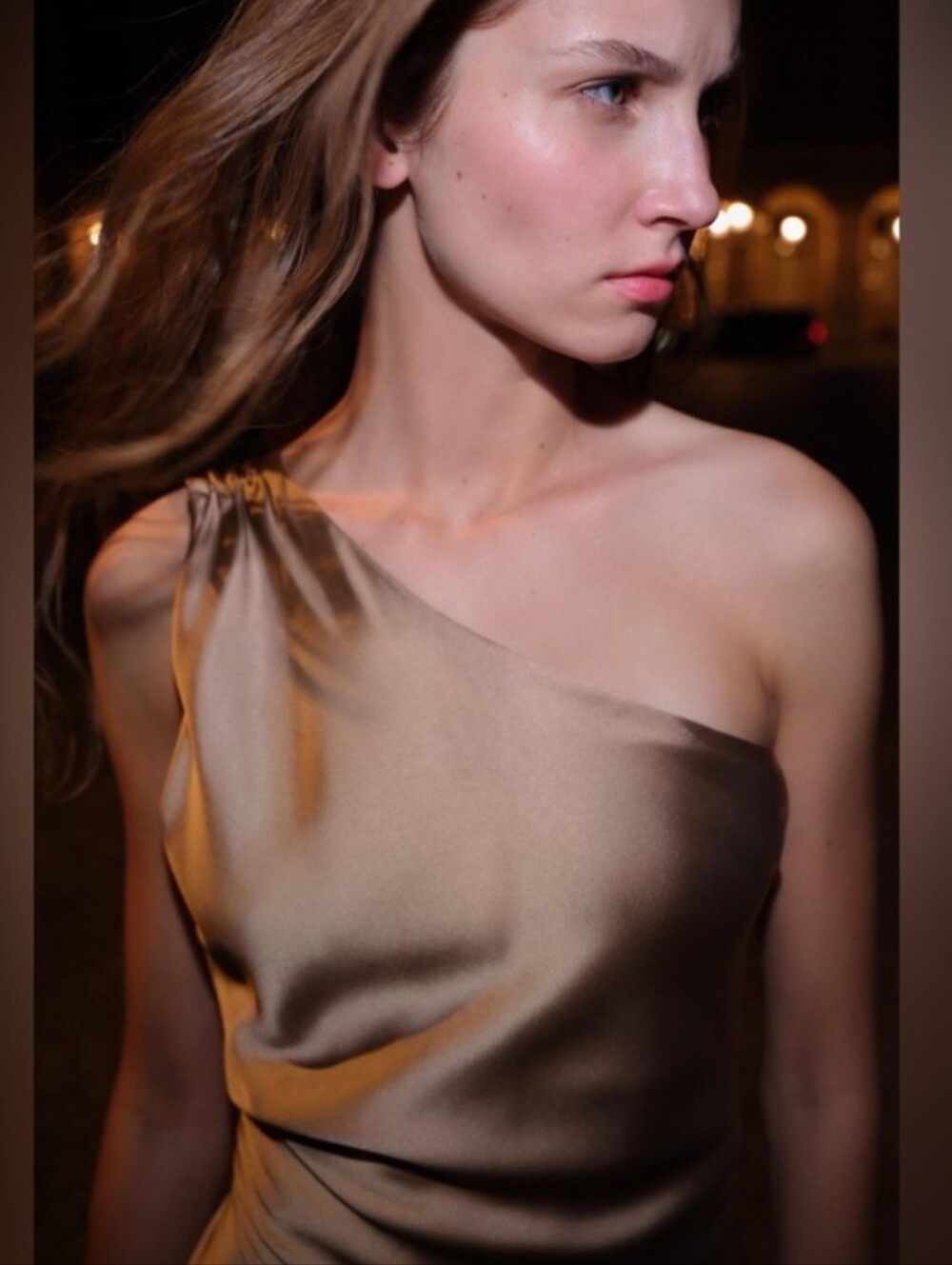Zara Satin Asymmetric One Shoulder Cut Out Dress Size M - Picture 7 of 12